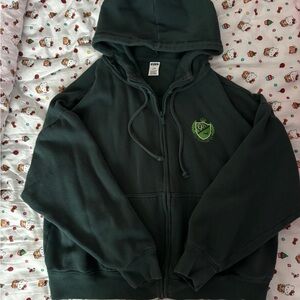 PINK Victoria's Secret Dark Green Zip Up Sweater